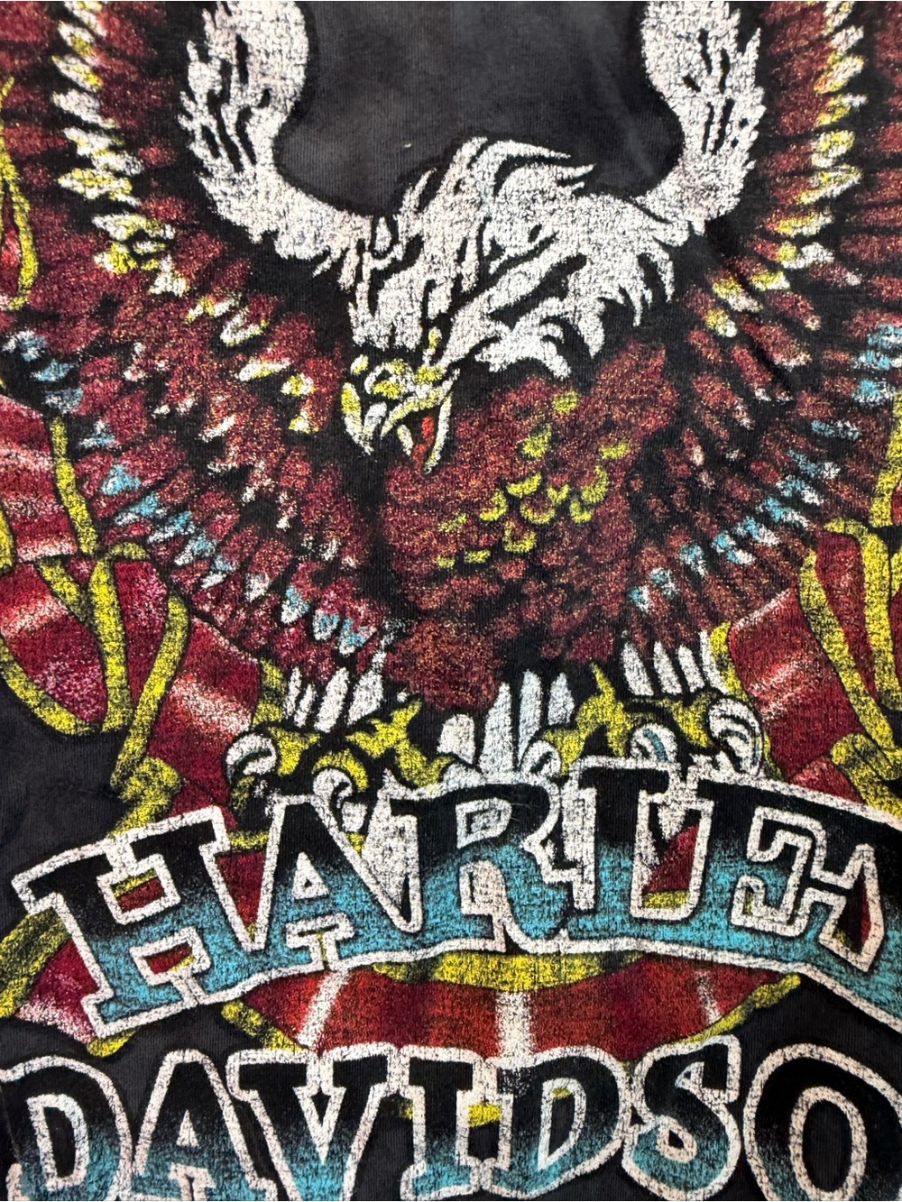 Harley Davidson Black Tie Dye Eagle Graphic Tank Top size medium - Picture 2 of 7